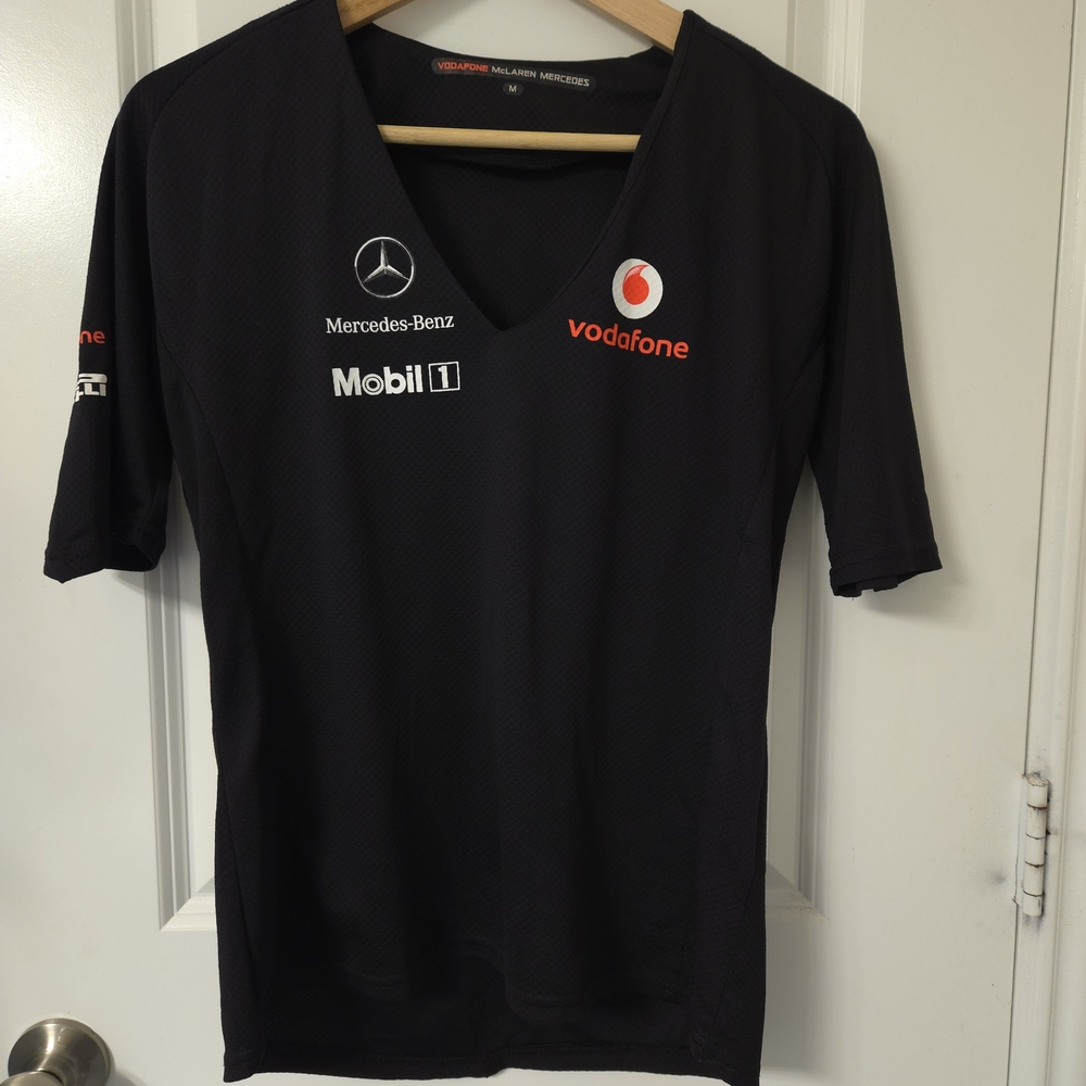 Black Vodafone McLaren Mercedes F1 Racing Shirt